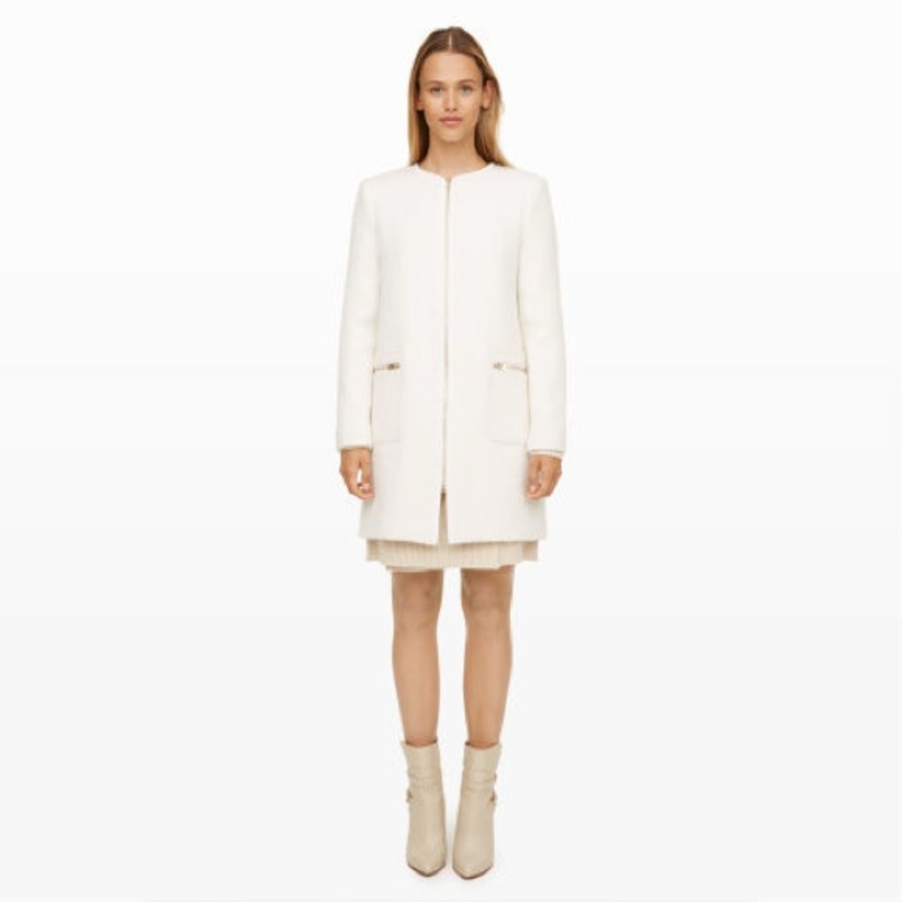 Club Monaco Cream Wool Coat Modern Minimalist Design